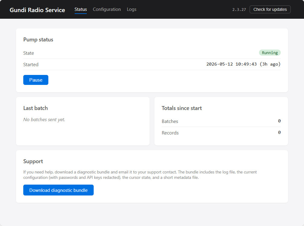 Status page placeholder