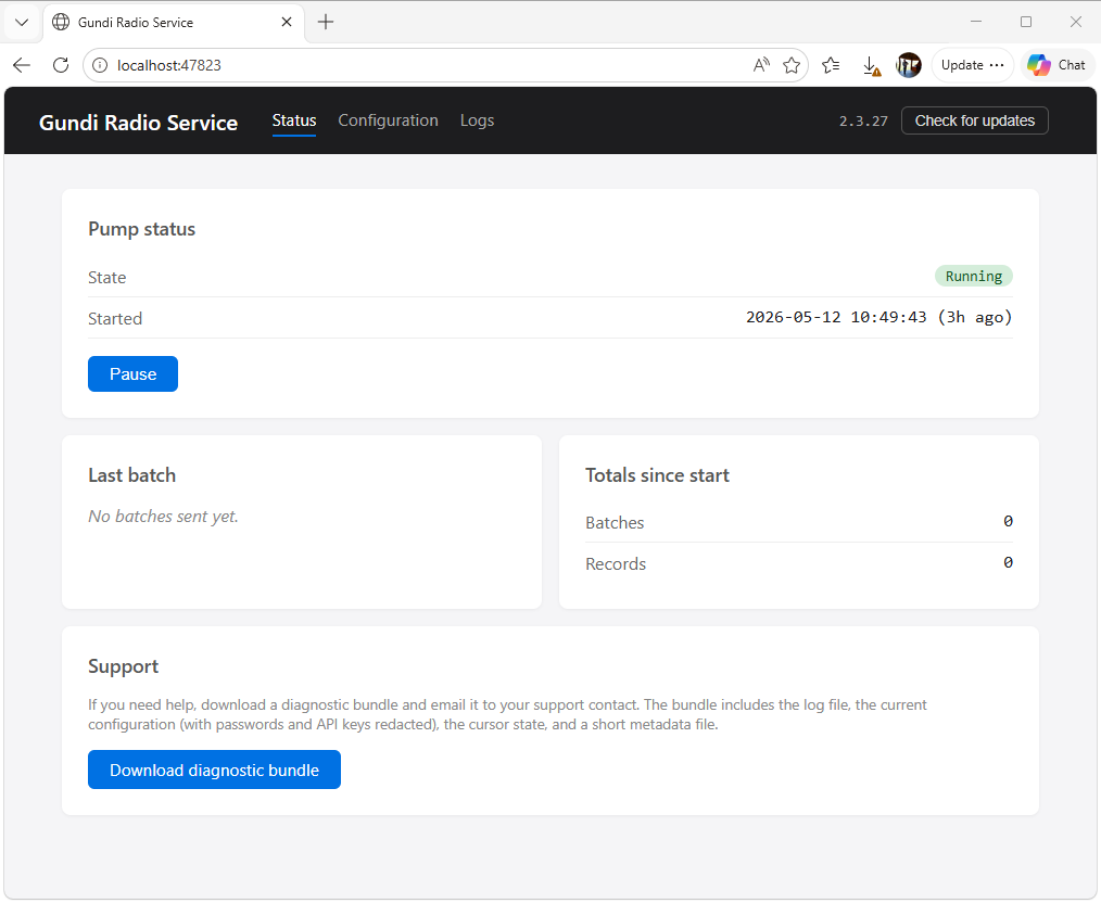 Status page